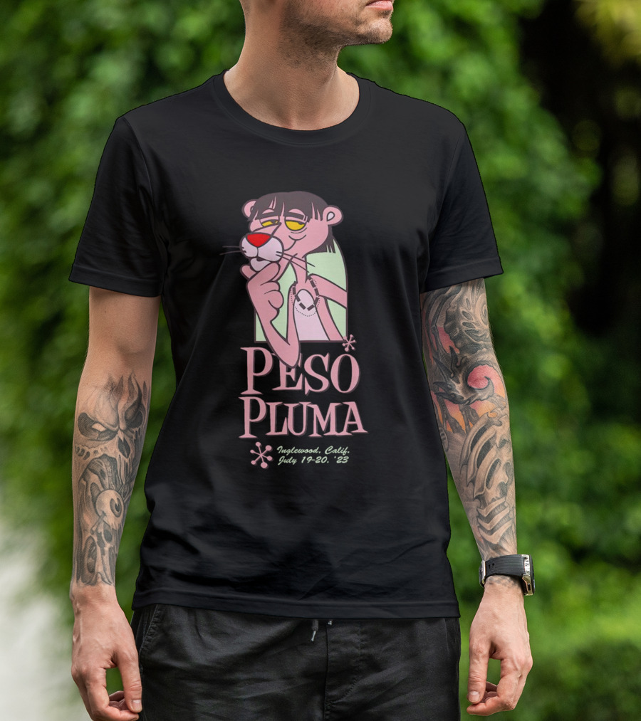Pink Panther Peso Pluma Inglewood Calif July 19-20 '23 T-Shirt