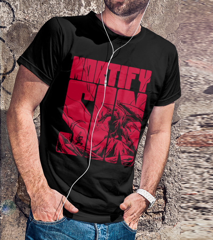 MORTIFY SIN Dark Battle With Fiery Behemoth T-Shirt