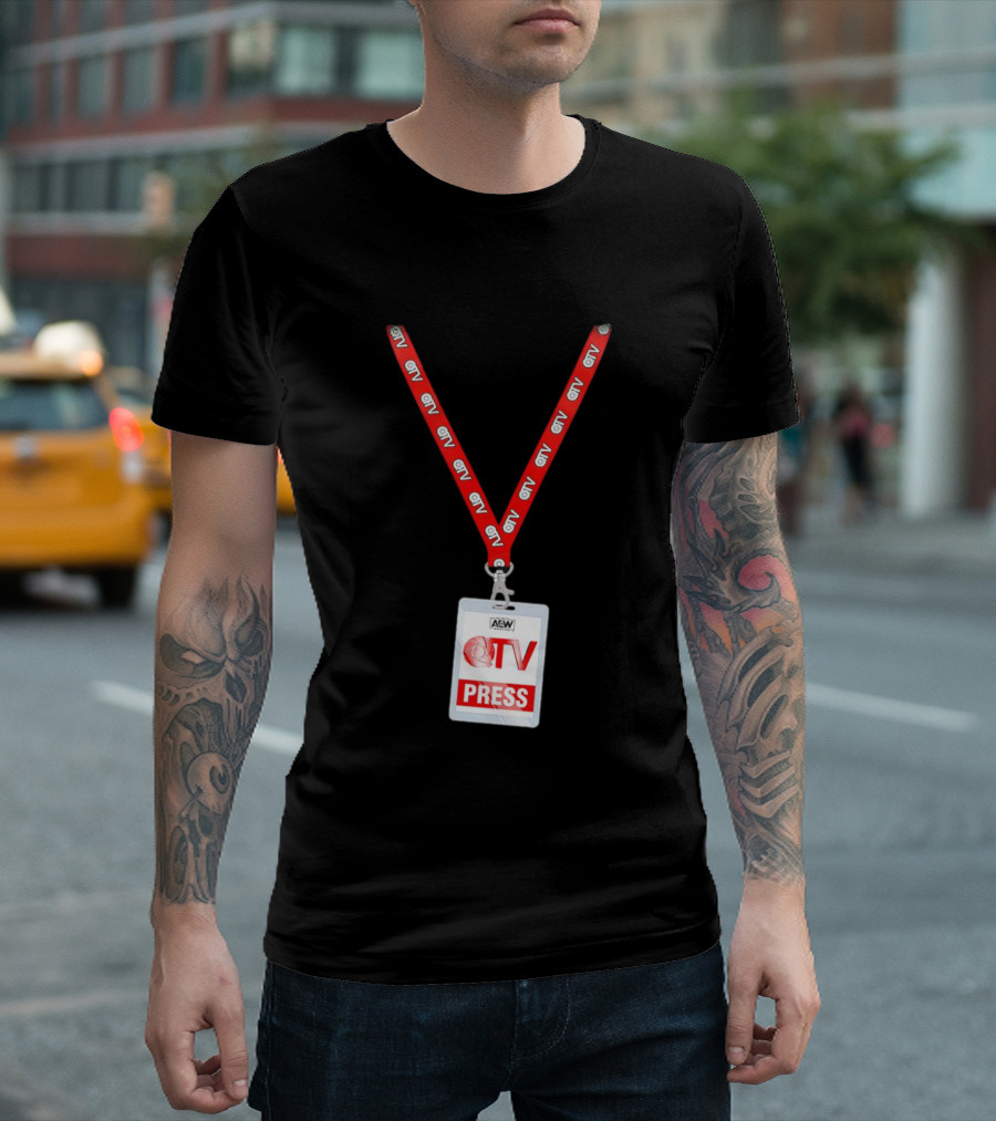 AEW QTV Press Pass Lanyard By QT Marshall T-Shirt