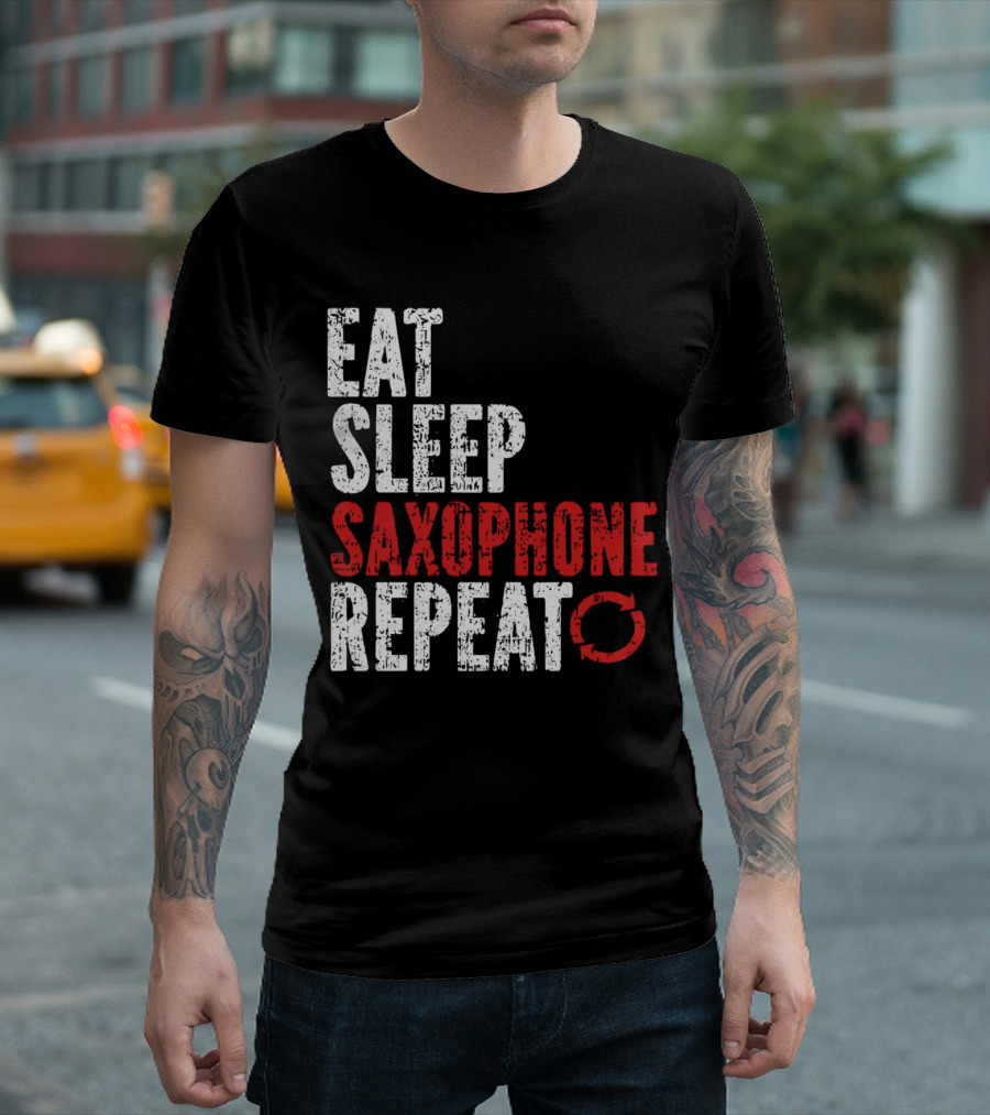 Eat Sleep Saxophone Repeat Halloween T-Shirt