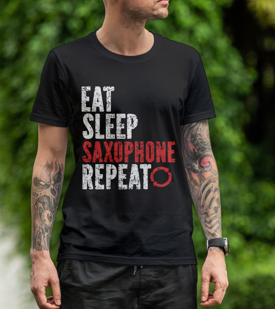 Eat Sleep Saxophone Repeat Halloween T-Shirt