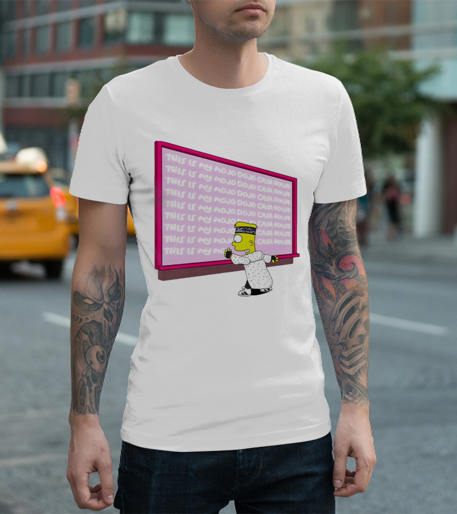 The Simpsons This Is My Mojo Dojo Casa House Bart Simpson Chalkboard Scene T-Shirt