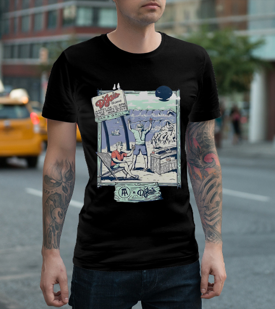 X D'jais Delmar Bar and Grill Happy Hour Beach Party Scene T-Shirt