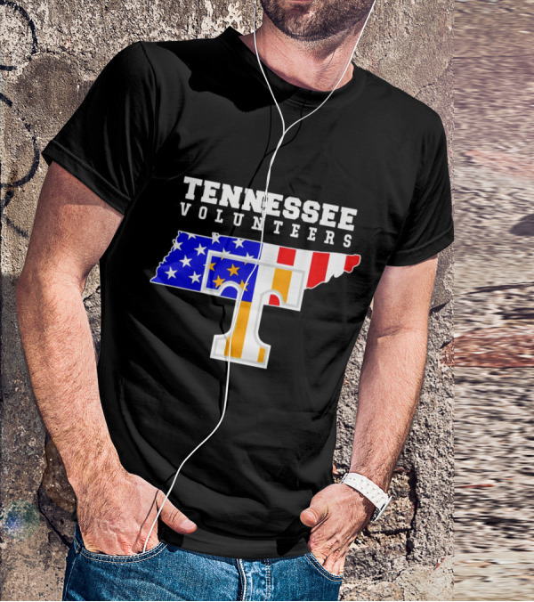 Tennessee Volunteers American Flag Map T T-Shirt