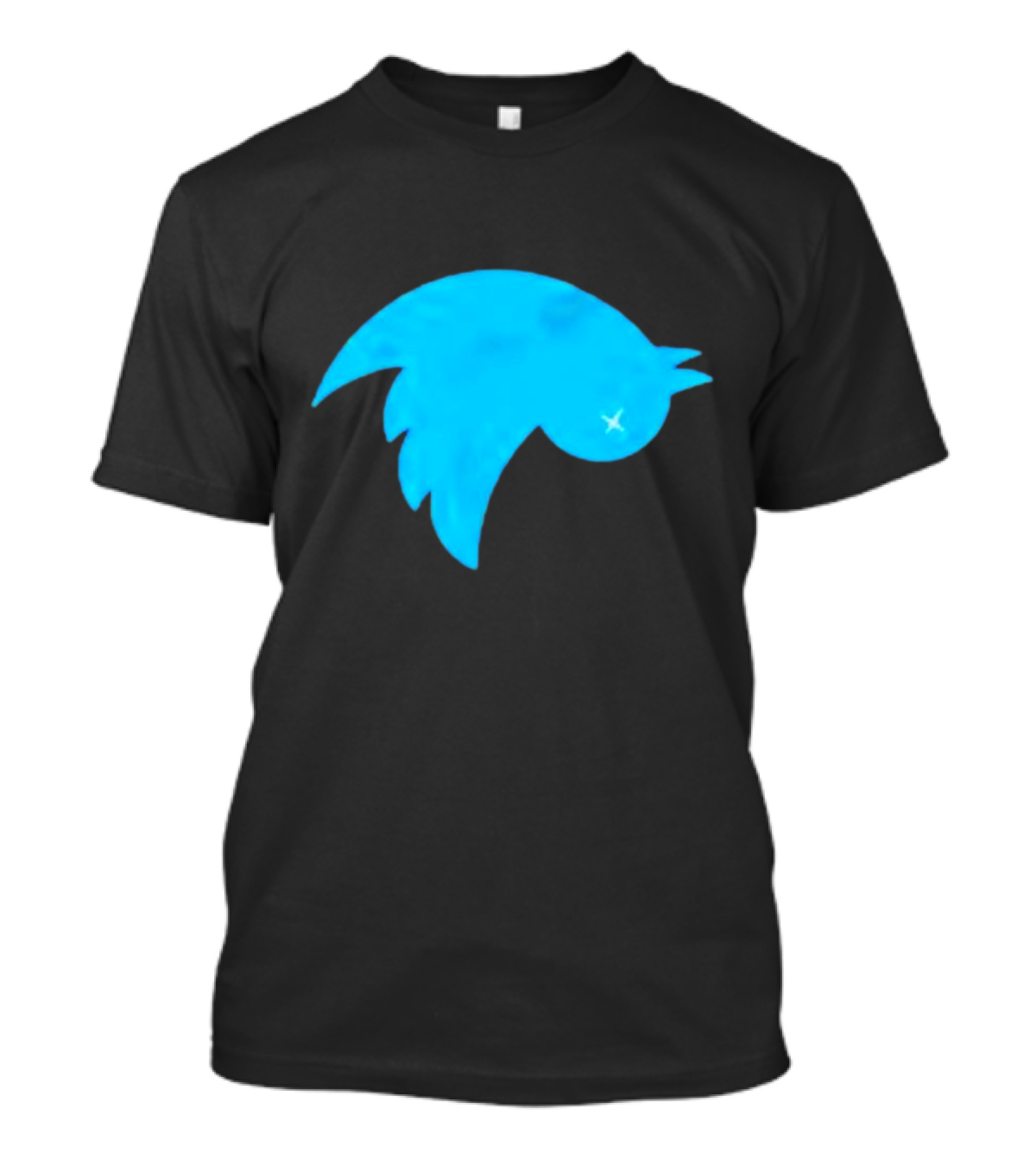 Twitter Logo Upside Down Bird With X Eyes T-Shirt