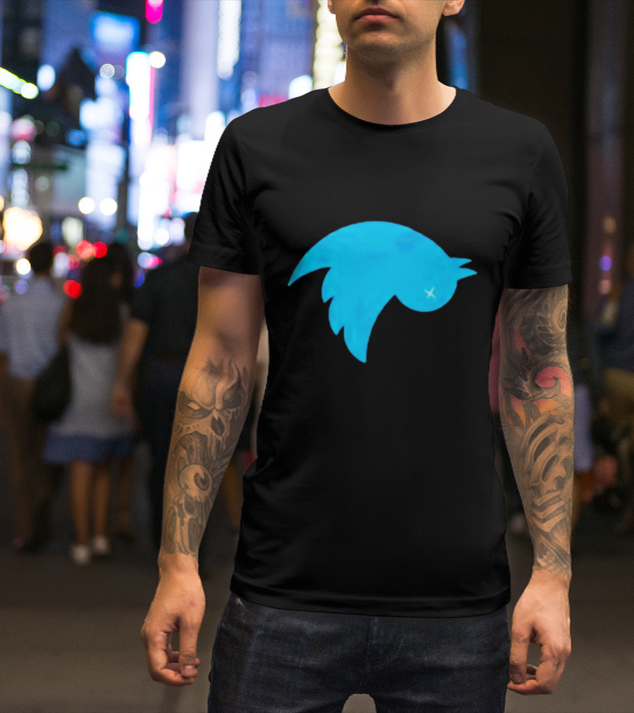 Twitter Logo Upside Down Bird With X Eyes T-Shirt