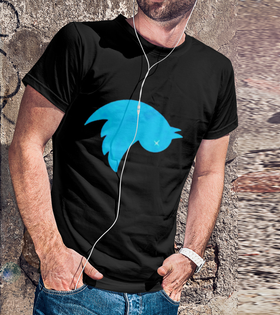 Twitter Logo Upside Down Bird With X Eyes T-Shirt