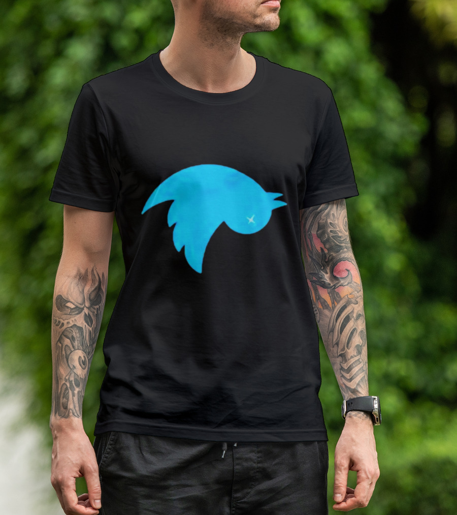 Twitter Logo Upside Down Bird With X Eyes T-Shirt