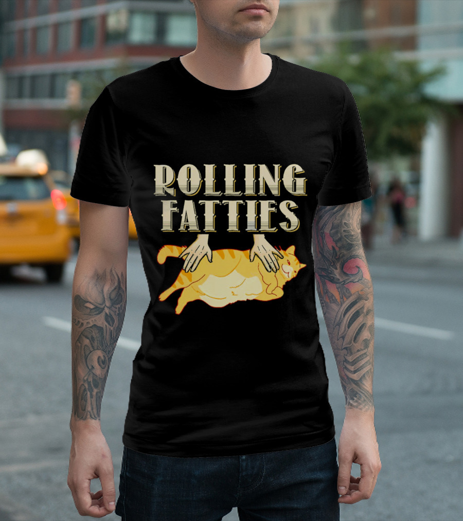 Rolling Fatties Cat with Hands T-Shirt