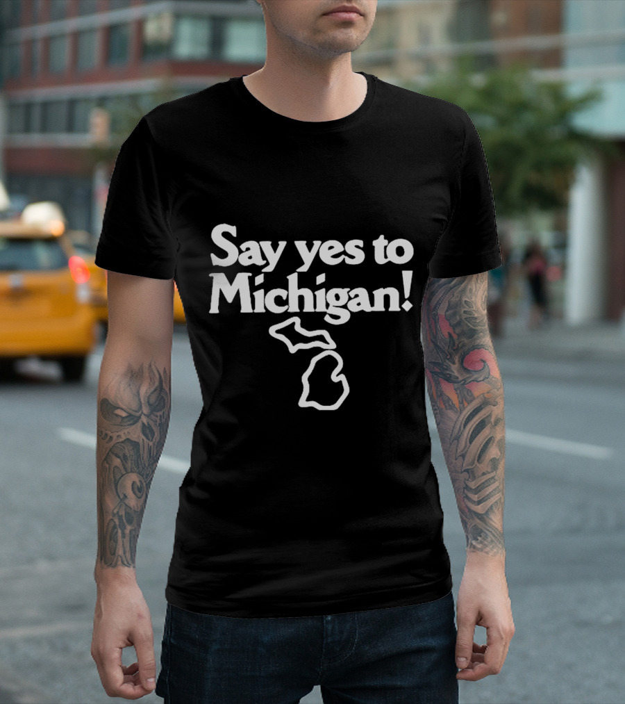 Jack White Say Yes to Michigan Outline T-Shirt