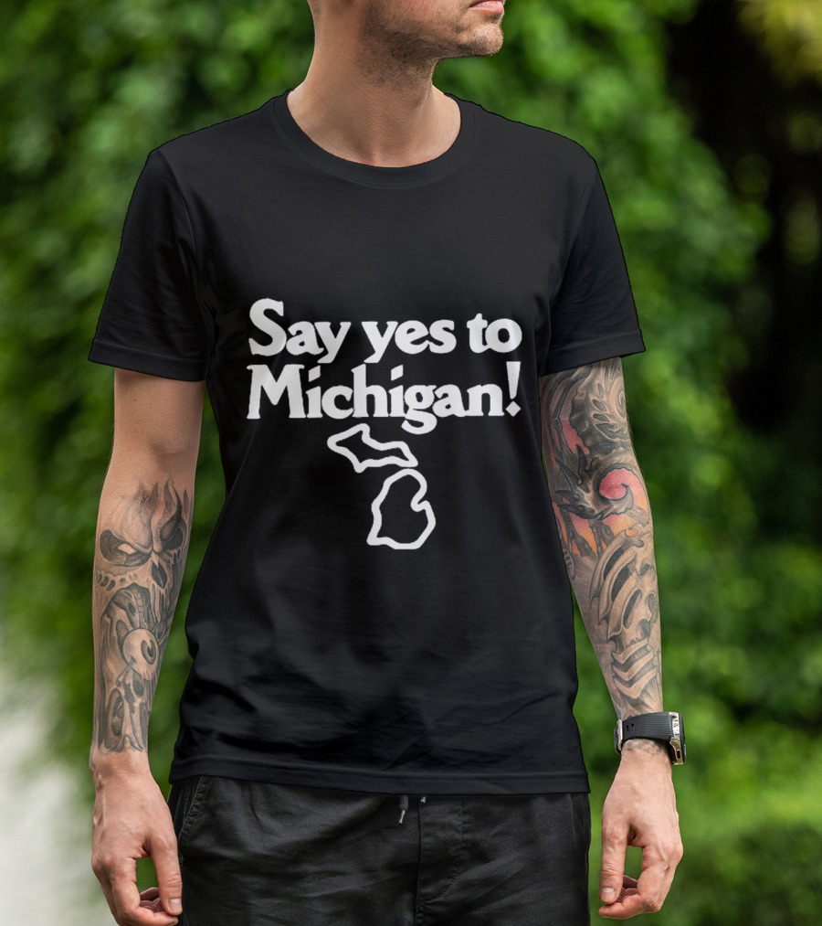 Jack White Say Yes To Michigan Outline T-Shirt