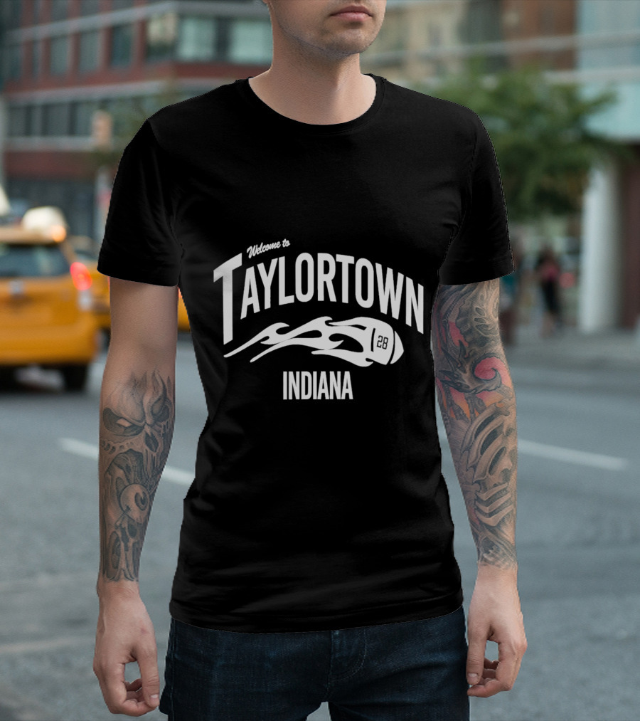 Welcome to Taylortown Indiana 28 Football T-Shirt