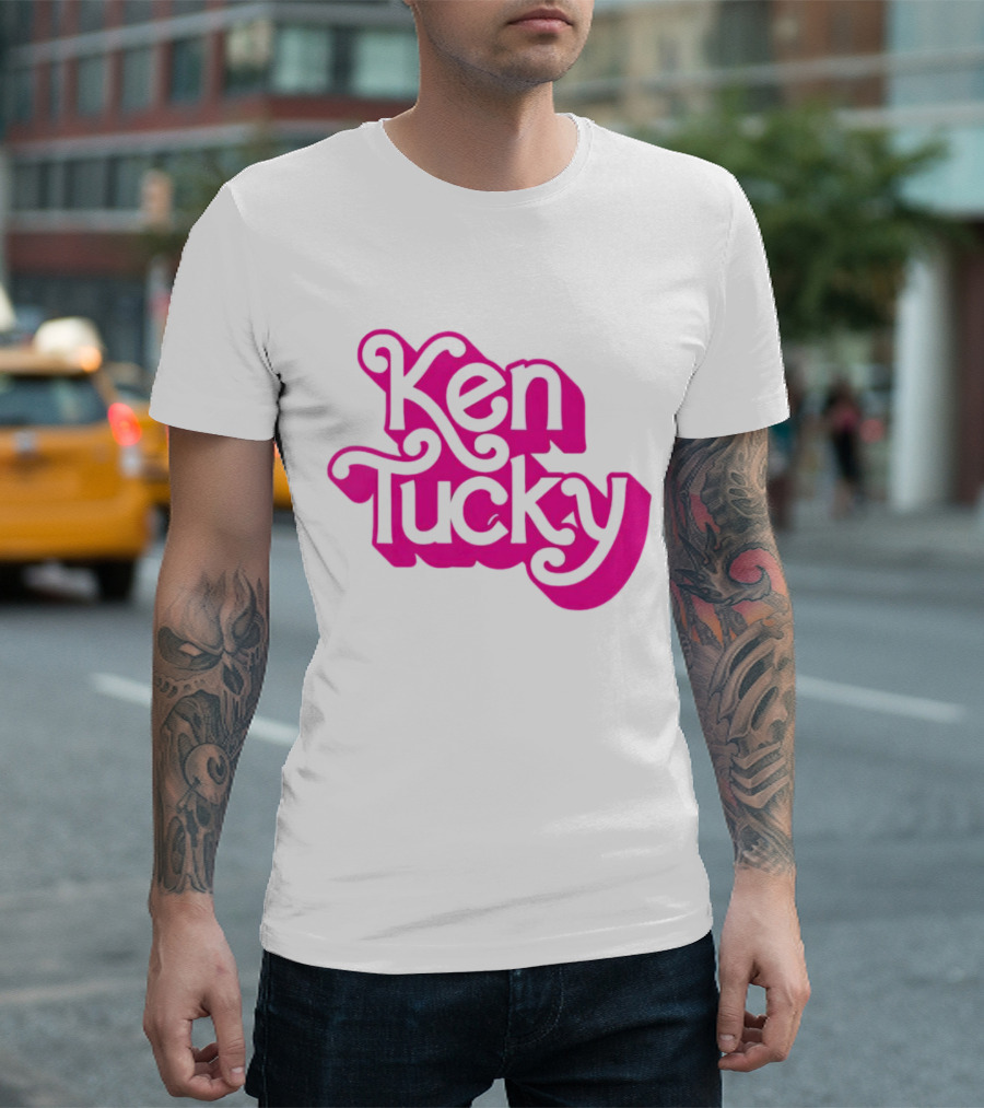 Ken Tucky Ken-Ergy Barbie Retro Bold Pink Letters T-Shirt