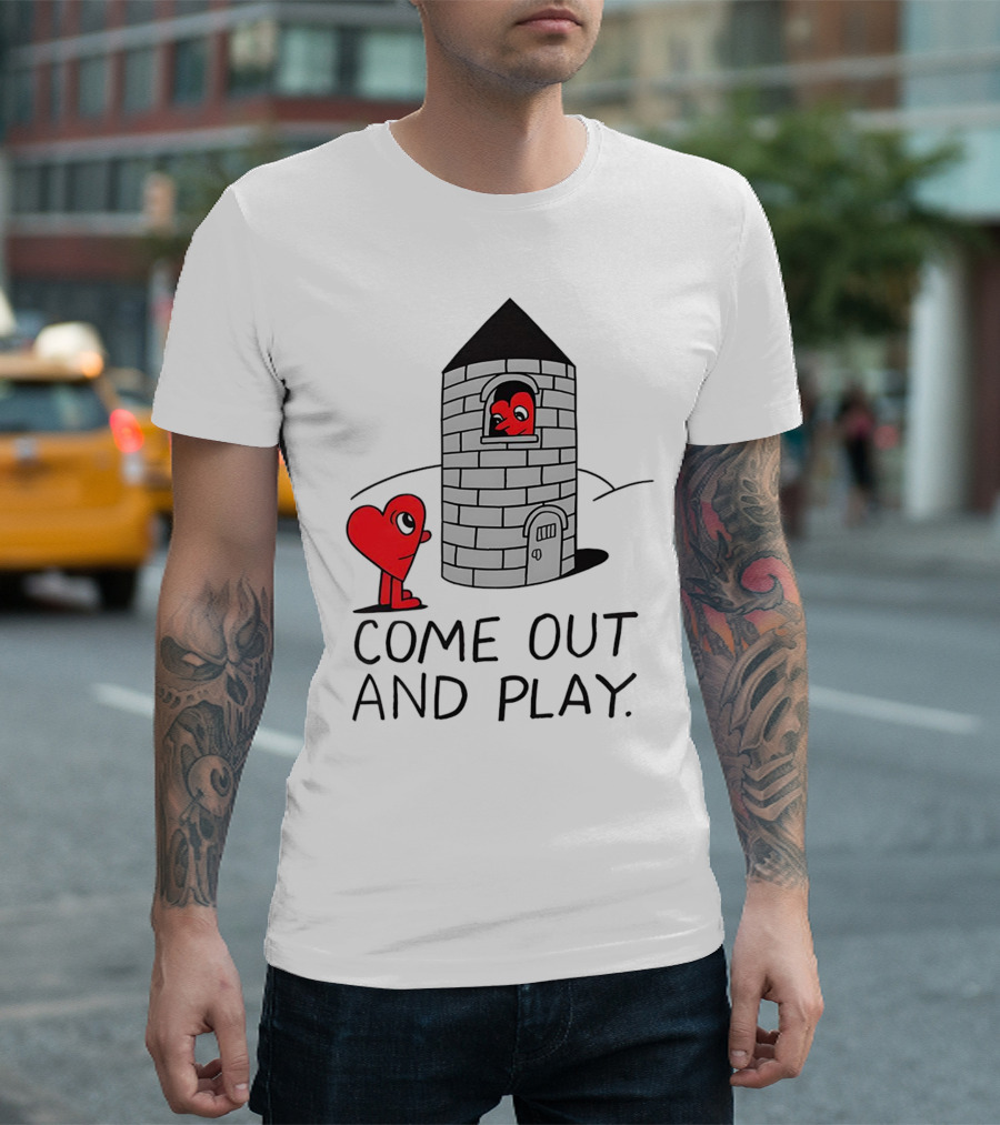 Come Out And Play Heart Characters by Tower T-Shirt