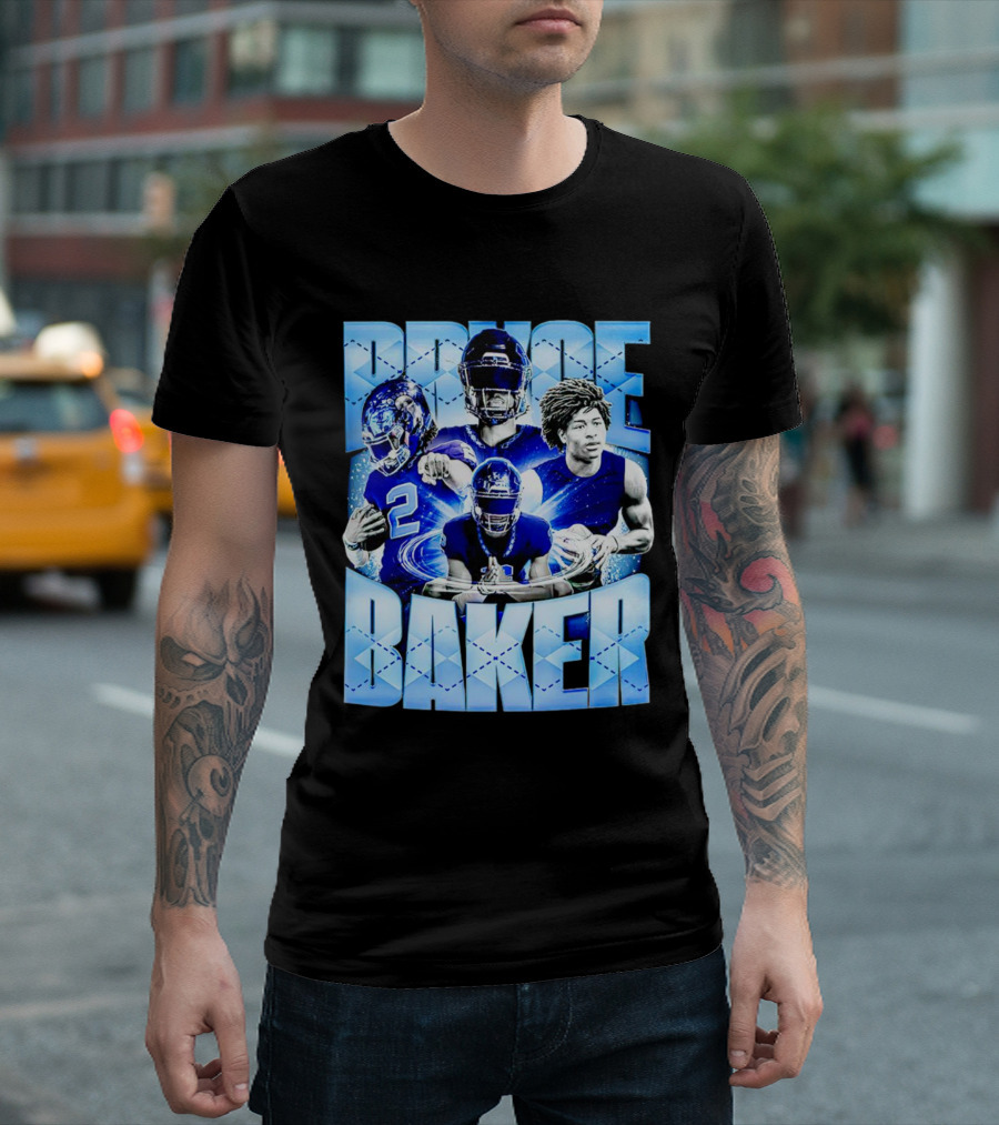 Bryce Baker East Forsyth Football Blue Graphics T-Shirt