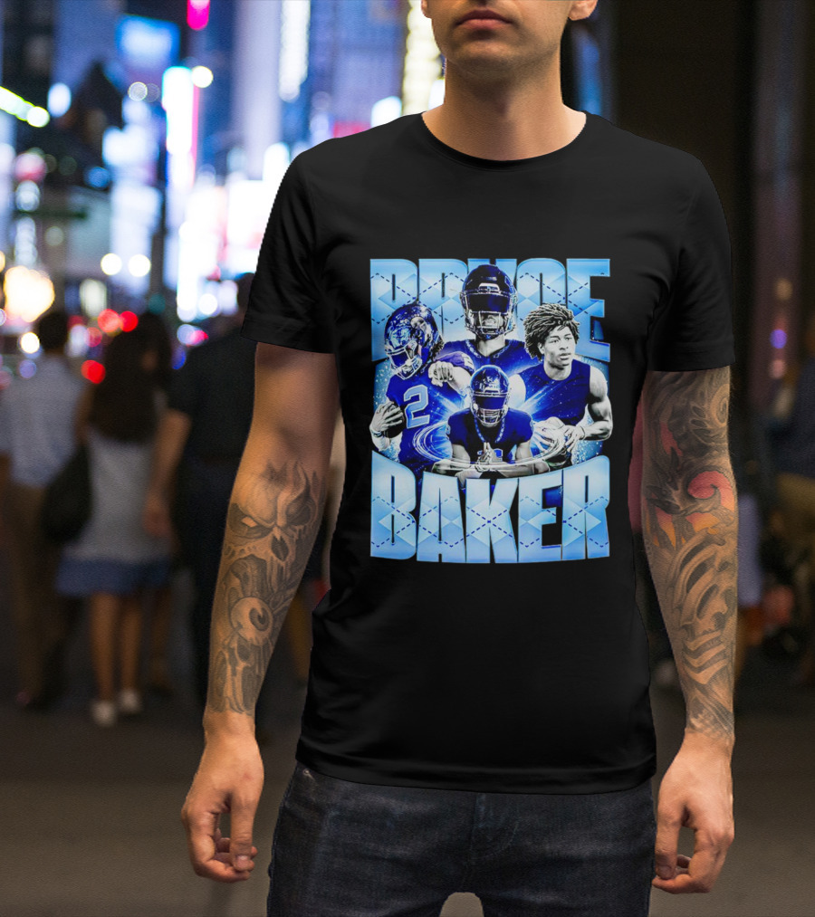 Bryce Baker East Forsyth Football Blue Graphics T-Shirt
