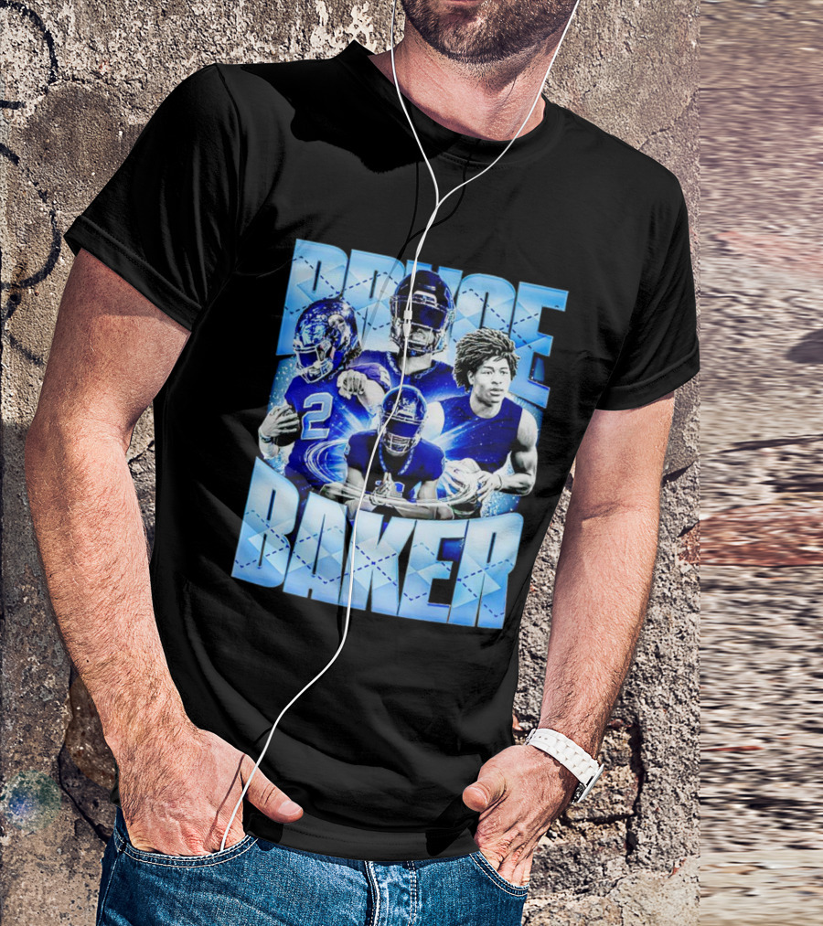 Bryce Baker East Forsyth Football Blue Graphics T-Shirt