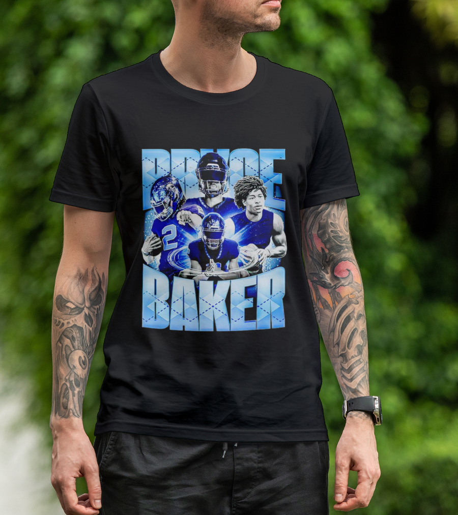 Bryce Baker East Forsyth Football Blue Graphics T-Shirt