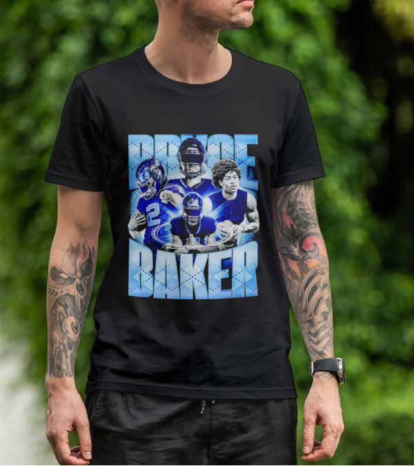 Bryce Baker East Forsyth Football Blue Graphics T-Shirt