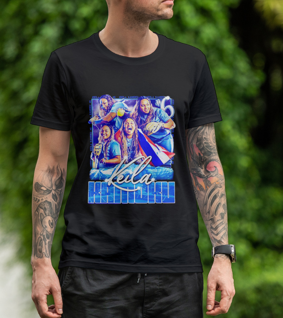 Keila Kamoku #6 Vintage Lightweight Flag And Softball Action T-Shirt