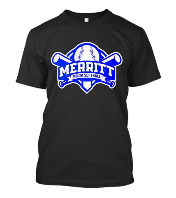 Merritt Minor Softball Baseball Crossed Bats Emblem T-Shirt