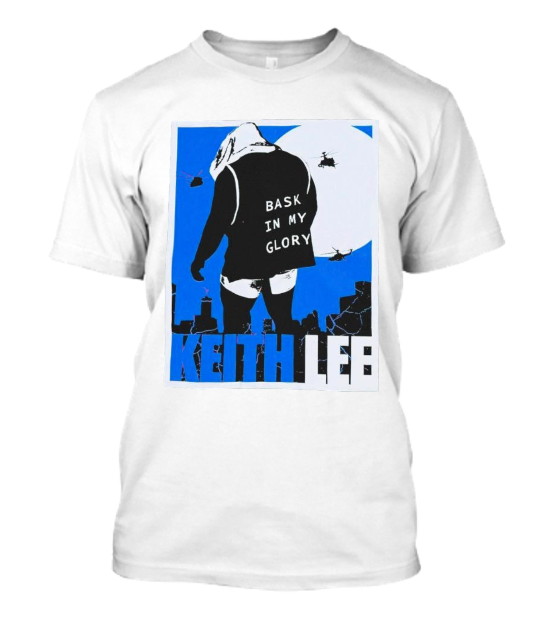Keith Lee Bask In My Glory Cityscape Helicopters T-Shirt