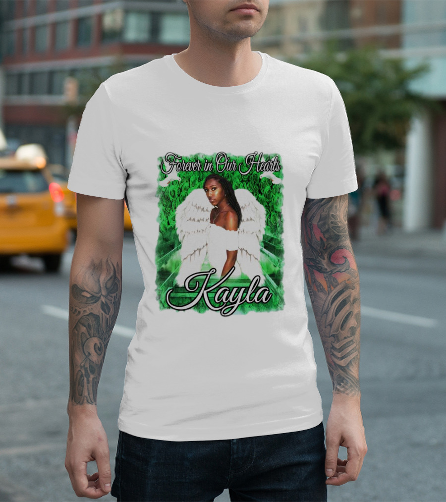 Forever in Our Hearts Kayla Angel Wings and Green T-Shirt