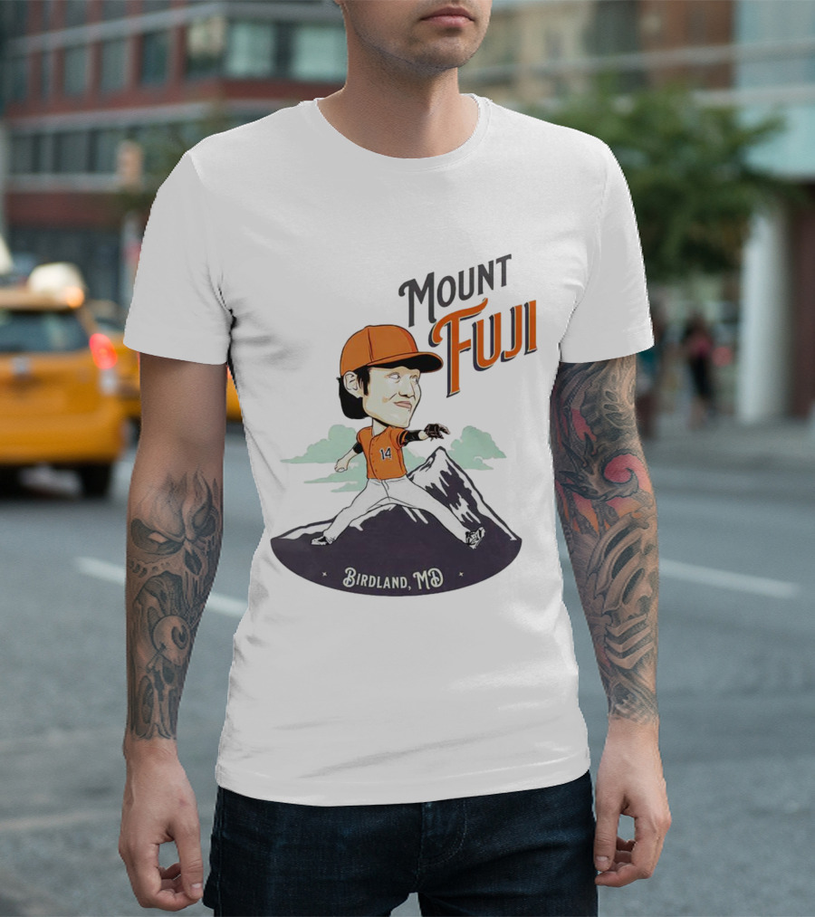Mount Fuji Birdland MD Baseball Cartoon Character T-Shirt