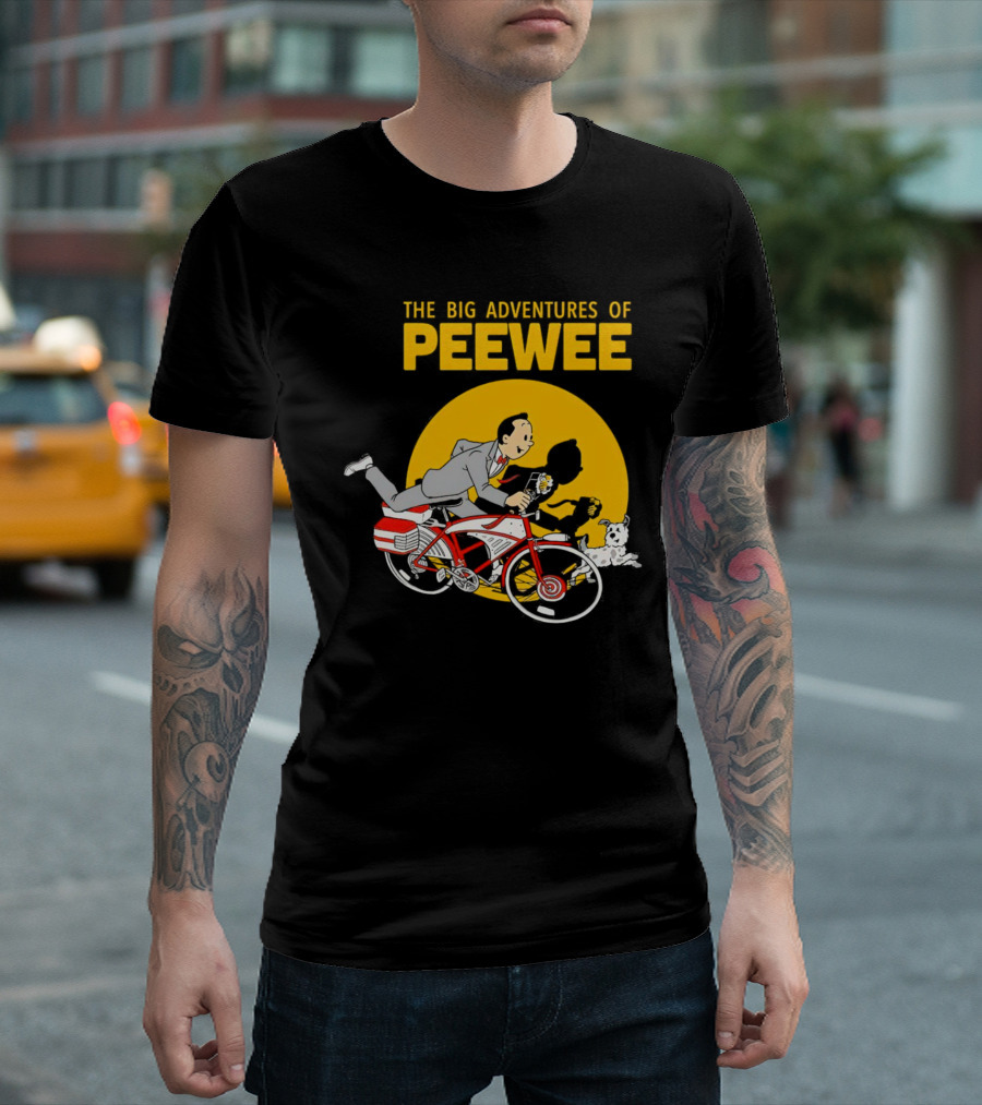 THE BIG ADVENTURES OF PEEWEE BICYCLE RUN WITH FLOWER AND DOG T-Shirt