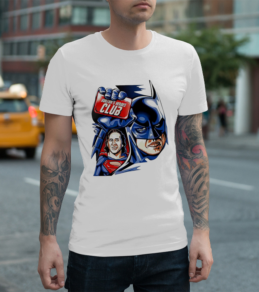 Burton's Heroes Club: Batman Fight Club Featuring Nicolas Cage As Superman T-Shirt