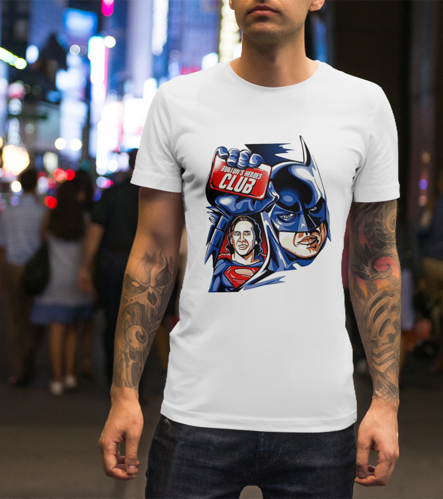 Burton's Heroes Club: Batman Fight Club Featuring Nicolas Cage As Superman T-Shirt