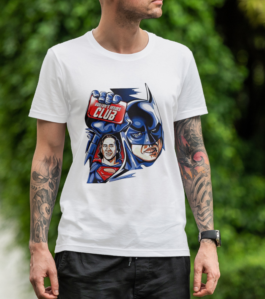 Burton's Heroes Club: Batman Fight Club Featuring Nicolas Cage As Superman T-Shirt