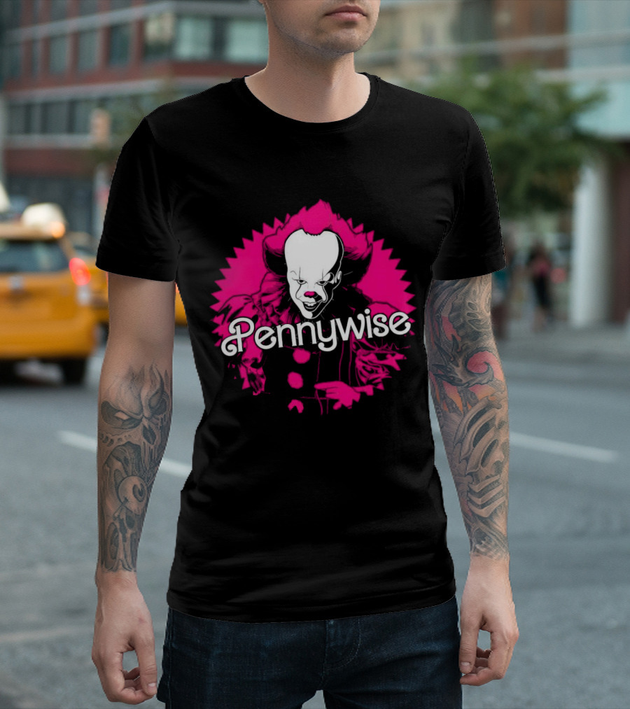 Pennywise Clown Iconic Horror Character Neon Pink T-Shirt