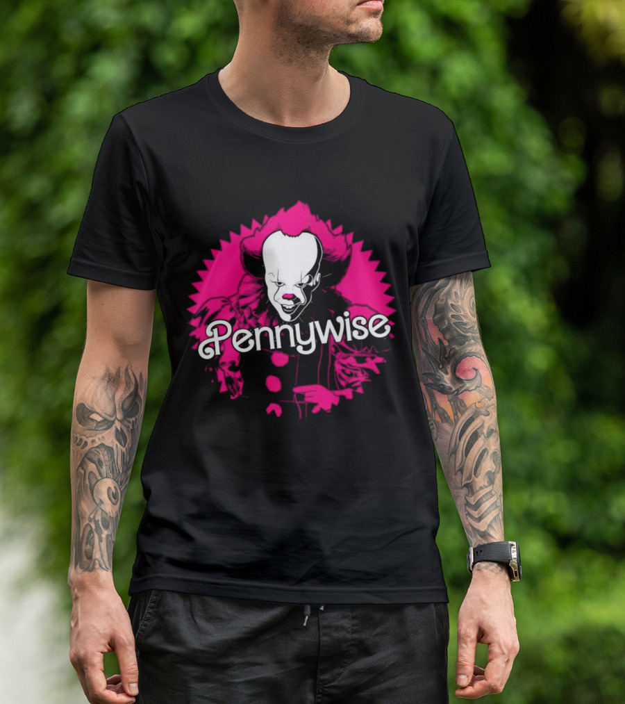 Pennywise Clown Iconic Horror Character Neon Pink T-Shirt