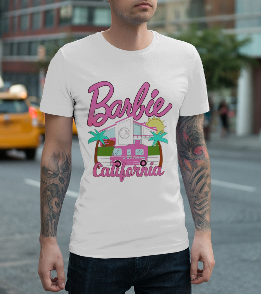 Barbie Dreamhouse California Camper with Palm Trees and Sun T-Shirt