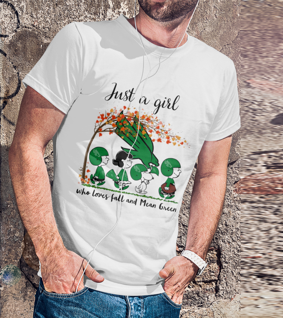 Just A Girl Who Loves Fall And Mean Green Peanuts Cartoon Football Halloween T-Shirt