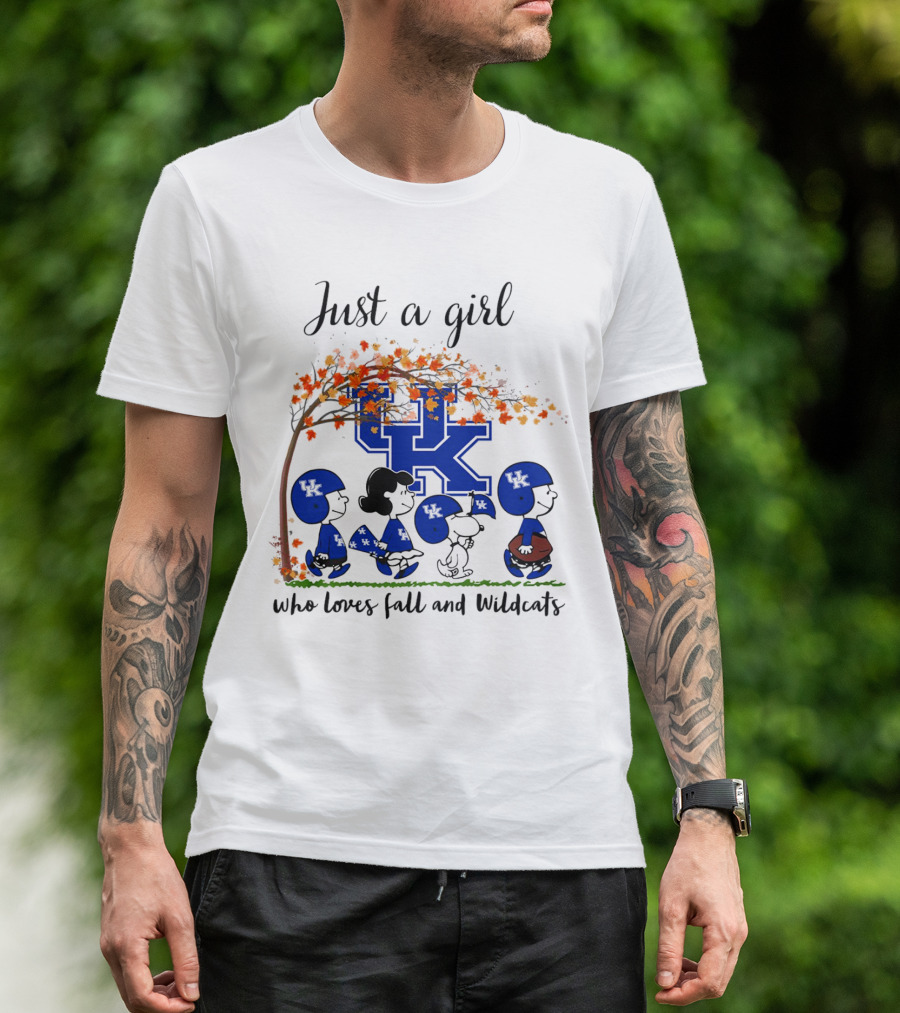 Just A Girl Who Loves Fall And Wildcats UK Peanuts Cartoon T-Shirt