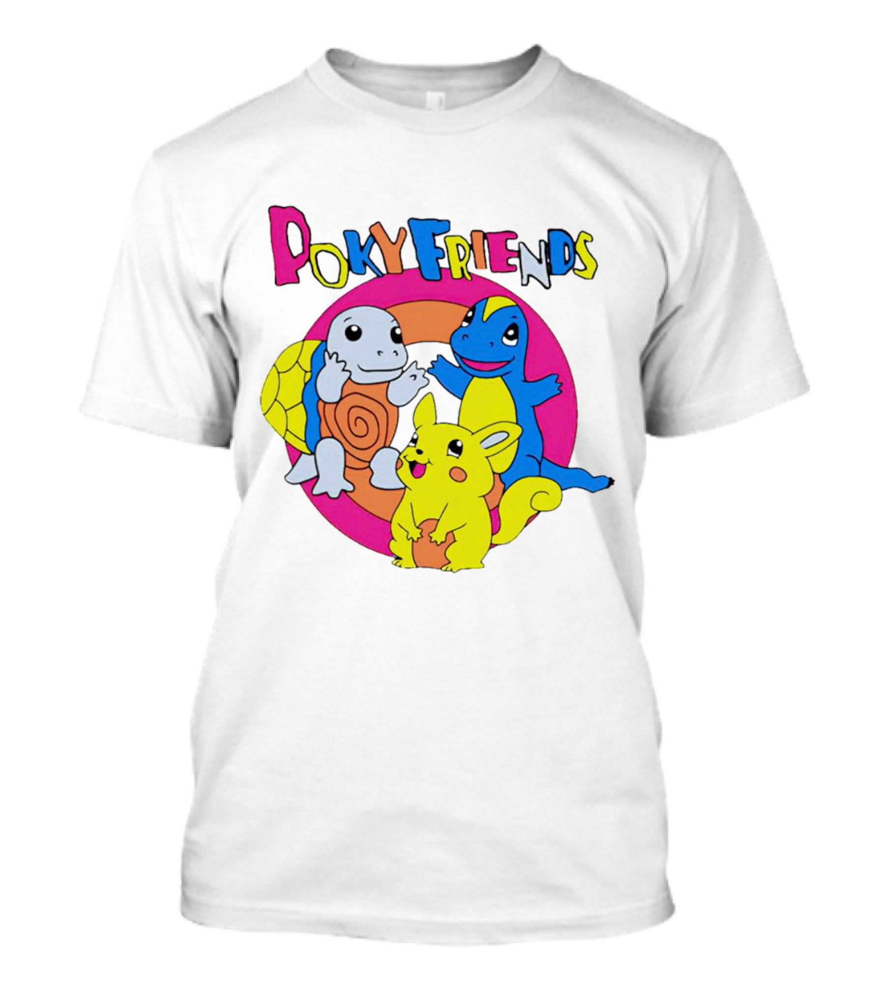 Poky Friends Pokemon Cute Trio Fun Art Circle T-Shirt