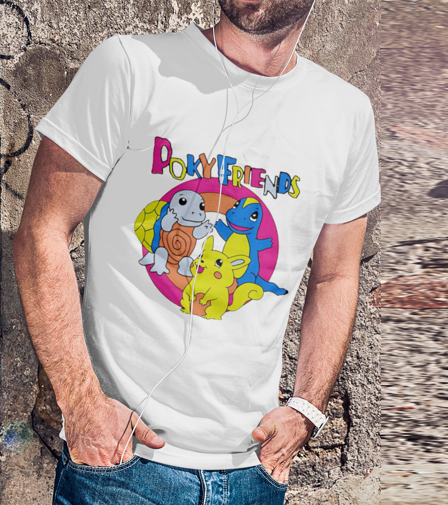 Poky Friends Pokemon Cute Trio Fun Art Circle T-Shirt