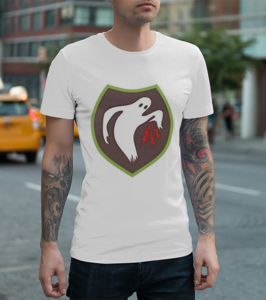 Ghost Army Shield Emblem With Lightning Bolts T-Shirt