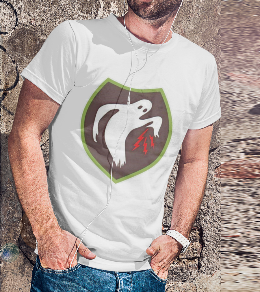 Ghost Army Shield Emblem With Lightning Bolts T-Shirt