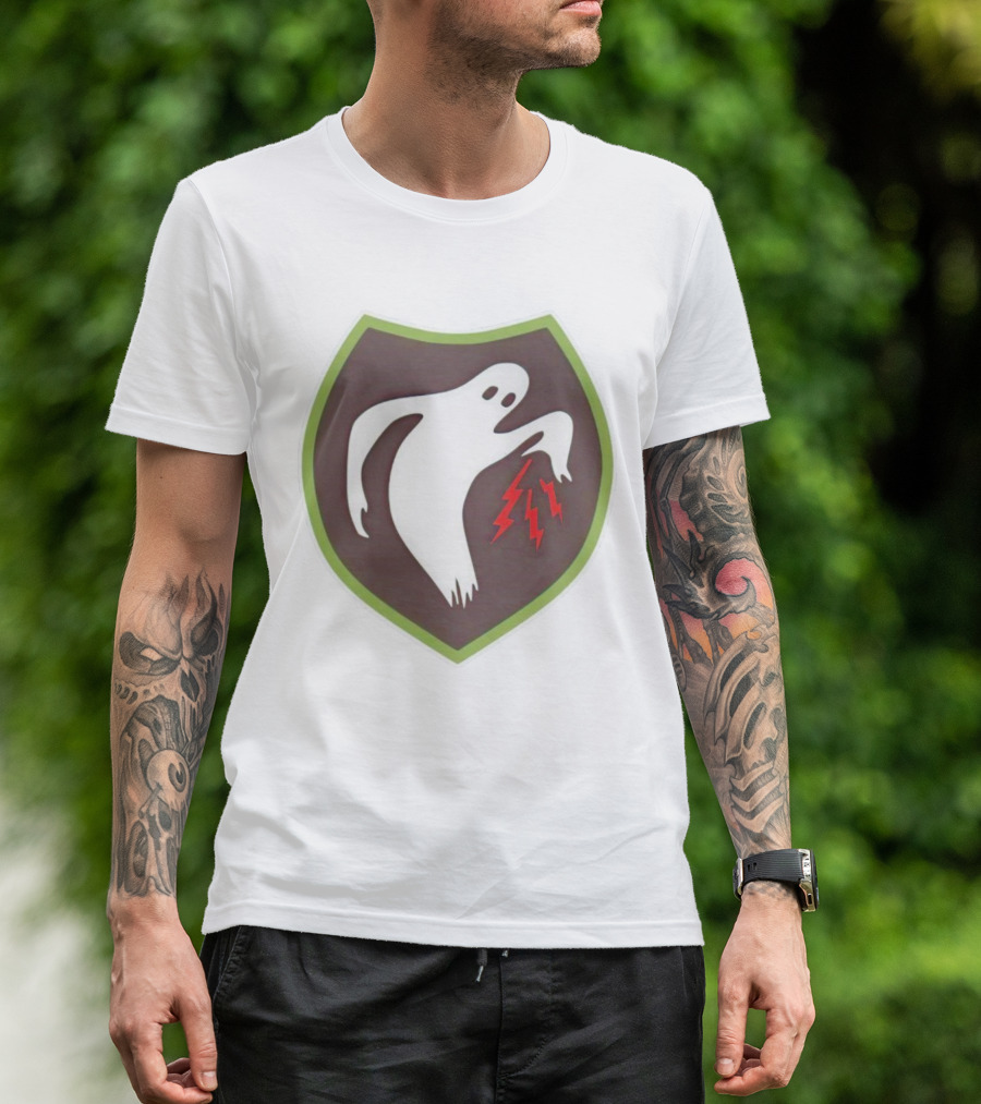 Ghost Army Shield Emblem With Lightning Bolts T-Shirt