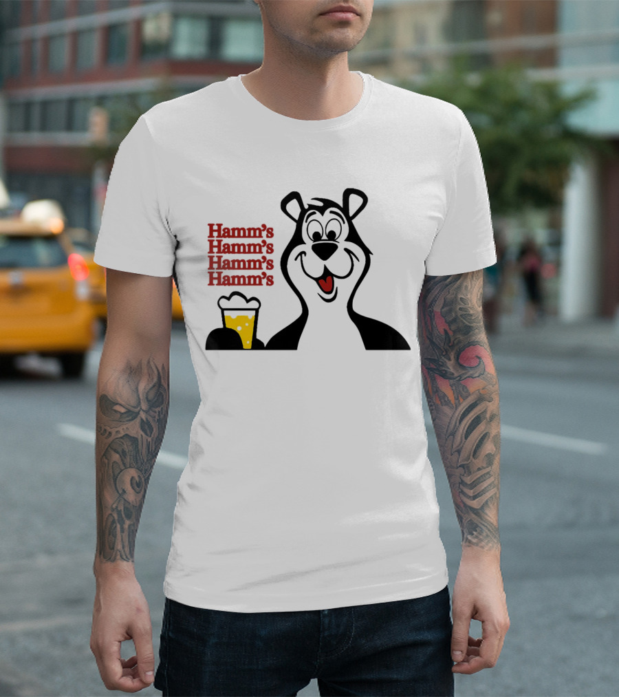 Hamm's Beer Bear with Mug Retro 60s Ad T-Shirt
