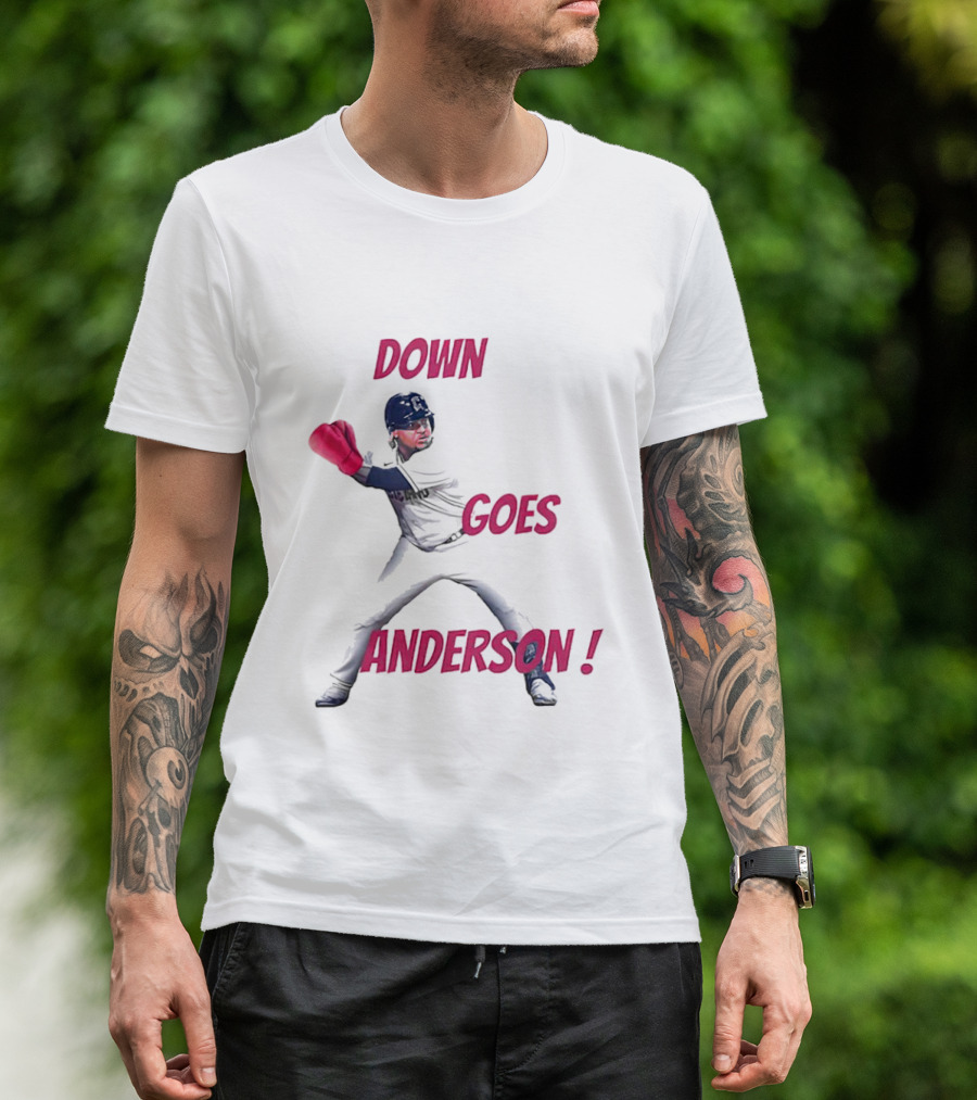 Down Goes Anderson Jose Ramirez Baseball Punch T-Shirt