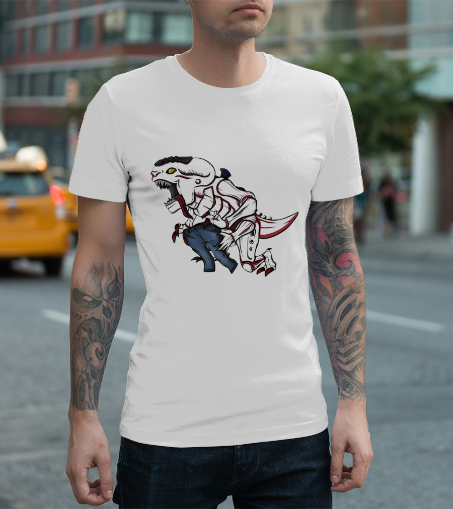 Jeanstealer Dinosaur Creature Carrying Blue Pants T-Shirt