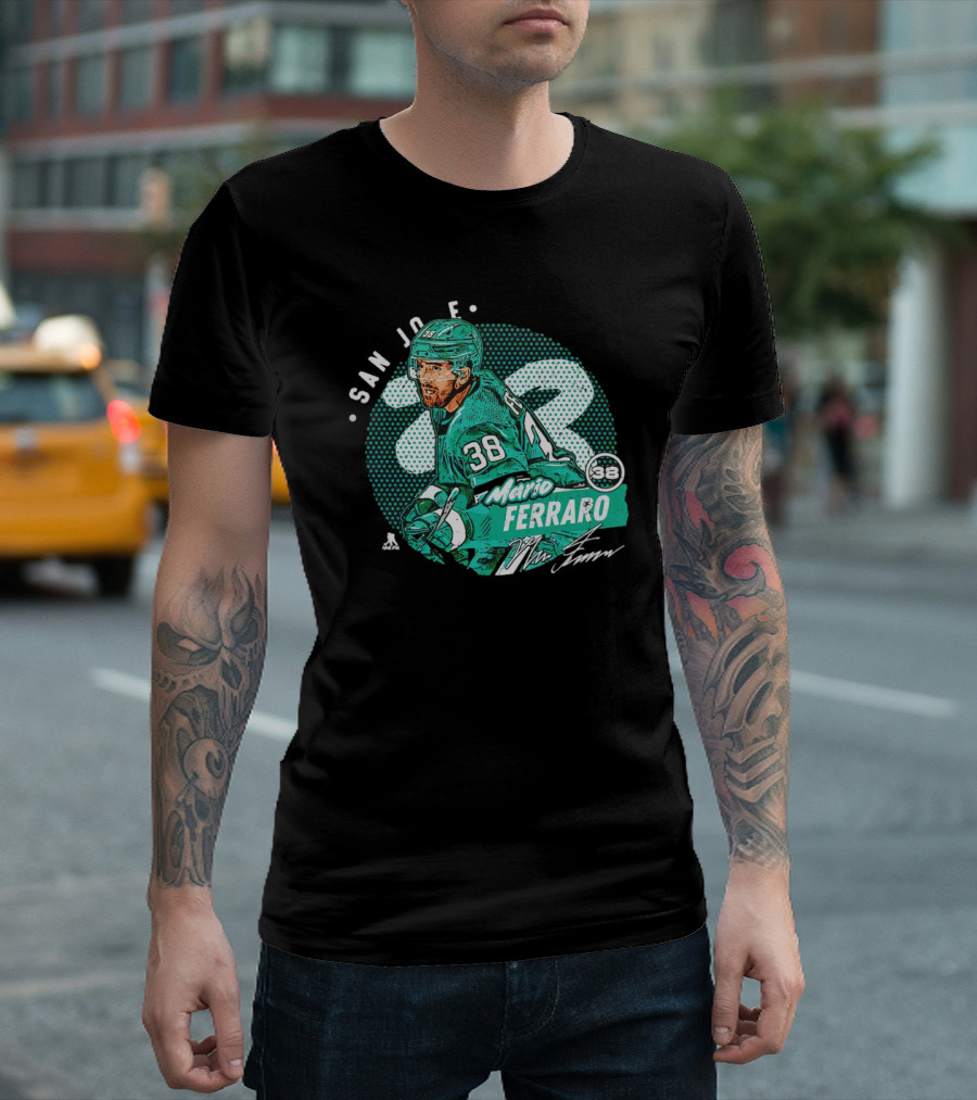 Mario Ferraro San Jose Sharks 38 Signature T-Shirt