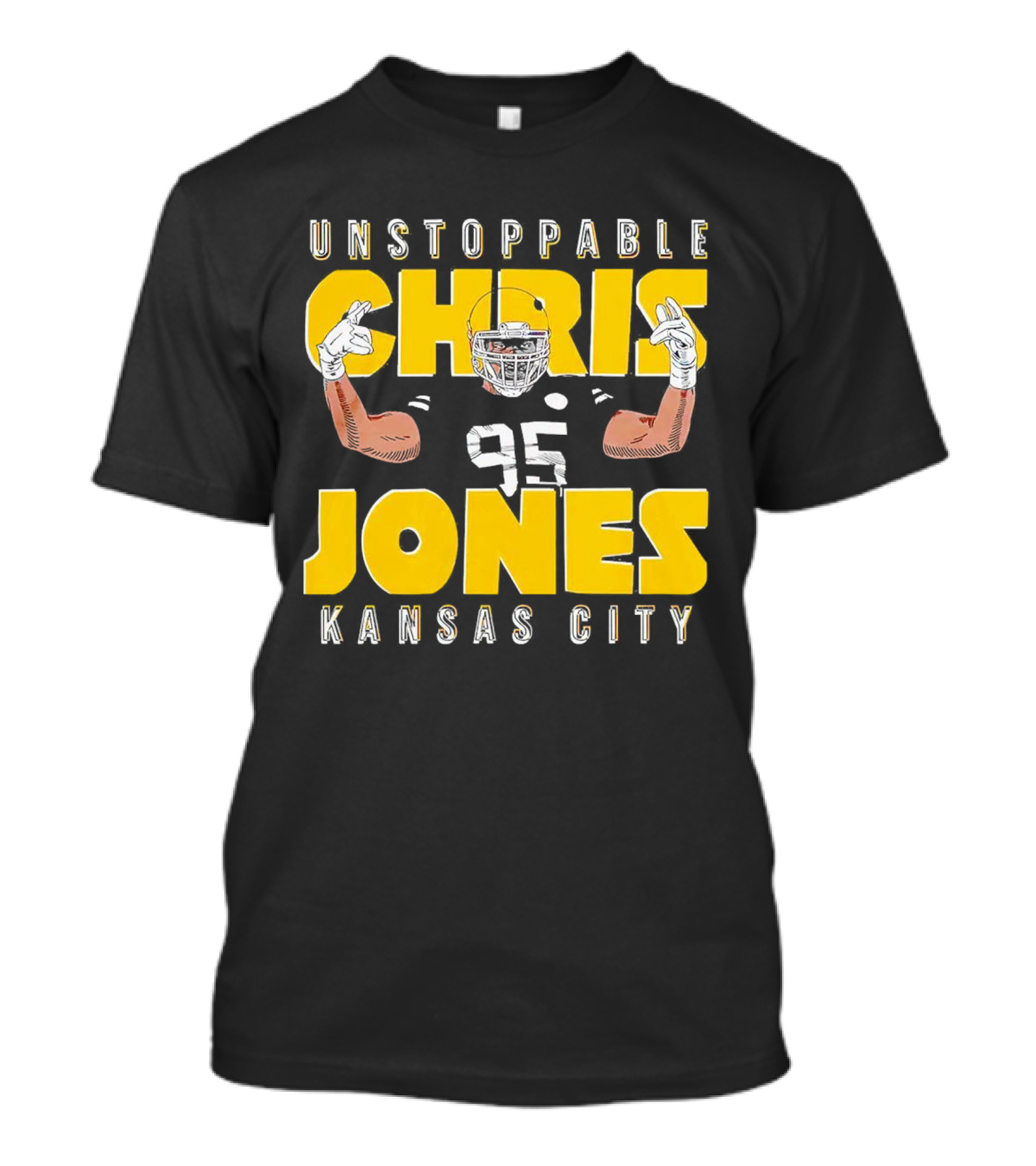 Unstoppable Chris Jones 95 Kansas City Football Energetic Champion T-Shirt