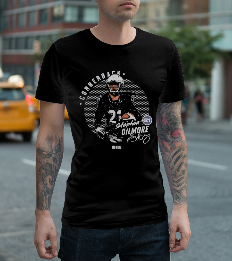 Cornerback Stephon Gilmore 21 NFLPA Dallas Cowboys Signature T-Shirt