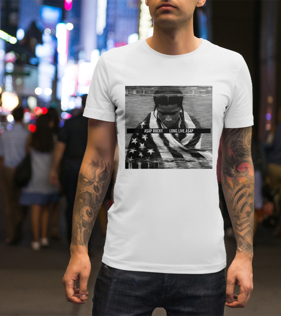 ASAP Rocky Wrapped In American Flag Long Live ASAP T-Shirt