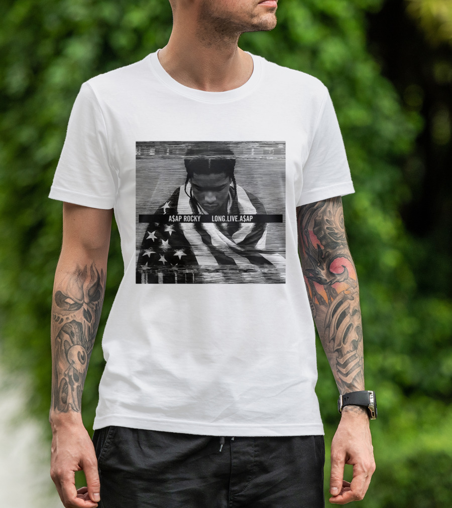 ASAP Rocky Wrapped In American Flag Long Live ASAP T-Shirt